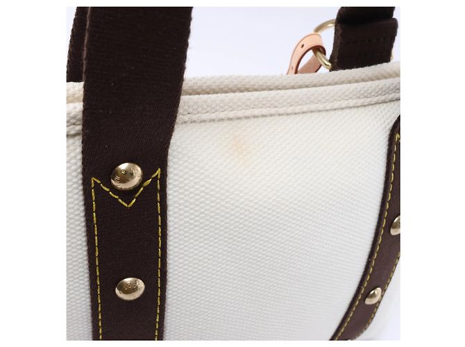 Borsa Louis Vuitton Antigua Cabas PM in Bianco x Marrone FL1005 - vista 10