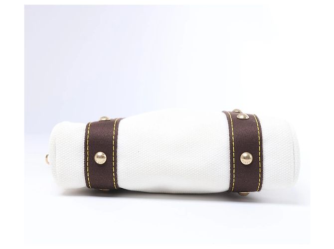 Borsa Louis Vuitton Antigua Cabas PM in Bianco x Marrone FL1005 - vista 11
