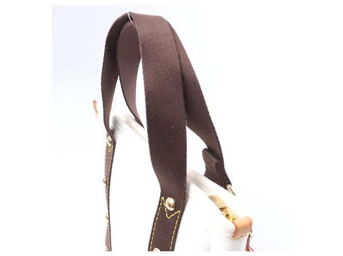 Borsa Louis Vuitton Antigua Cabas PM in Bianco x Marrone FL1005 - vista 5