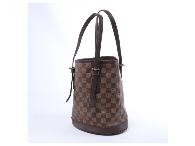 Bucket Bolso de hombro Louis Vuitton Malle Damier Ebene marrón Castaño - vista 2