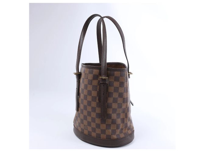 Bucket Bolso de hombro Louis Vuitton Malle Damier Ebene marrón Castaño - vista 4