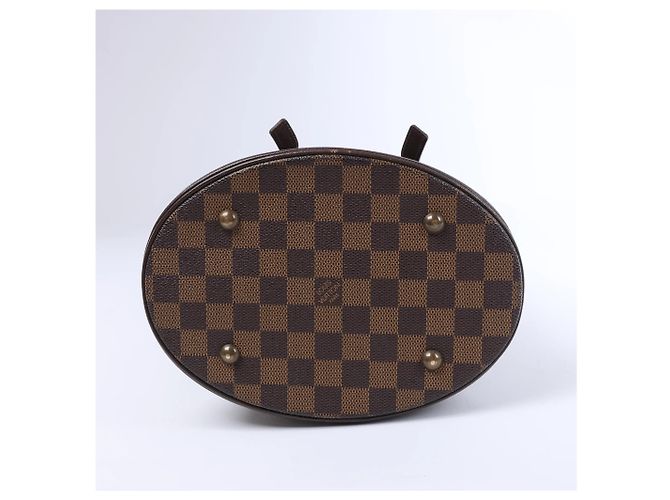 Bucket Bolso de hombro Louis Vuitton Malle Damier Ebene marrón Castaño - vista 7