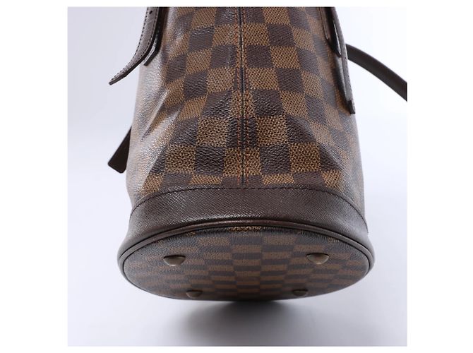 Bucket Bolso de hombro Louis Vuitton Malle Damier Ebene marrón Castaño - vista 8