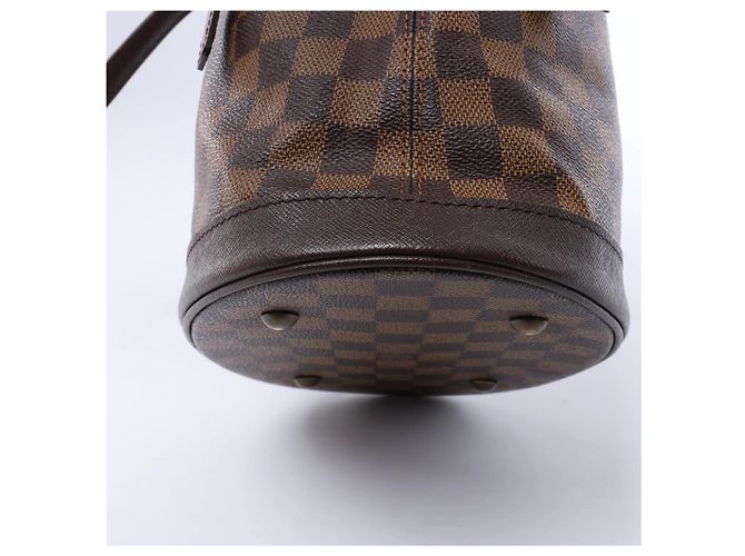 Bucket Bolso de hombro Louis Vuitton Malle Damier Ebene marrón Castaño - vista 9