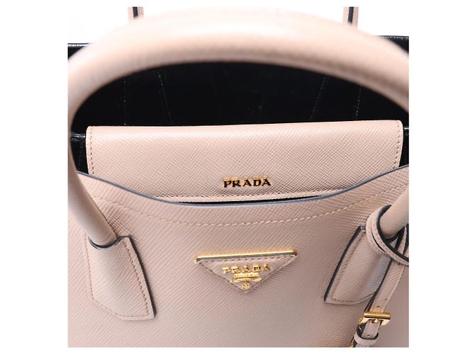 Borsa a mano Prada in pelle Saffiano doppia rosa - vista 7