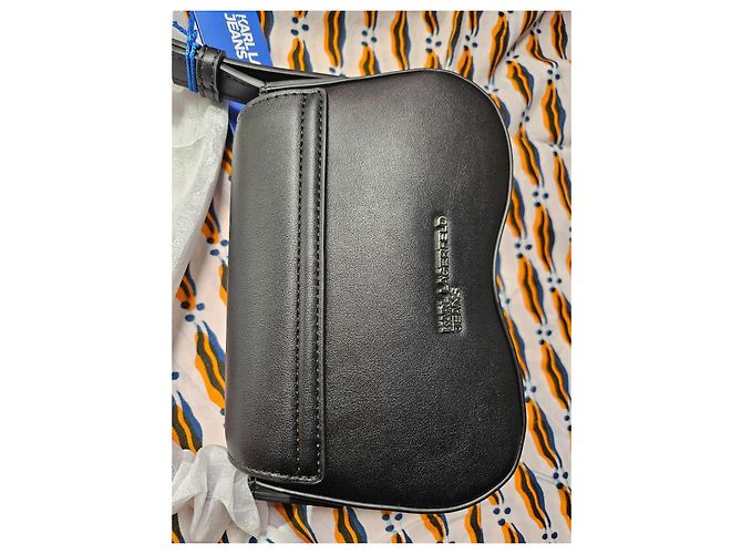 Karl Lagerfeld Borsa a Tracolla in Pelle Nera Borchiata Nero - vista 2