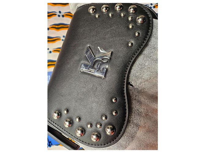 Karl Lagerfeld Borsa a Tracolla in Pelle Nera Borchiata Nero - vista 3