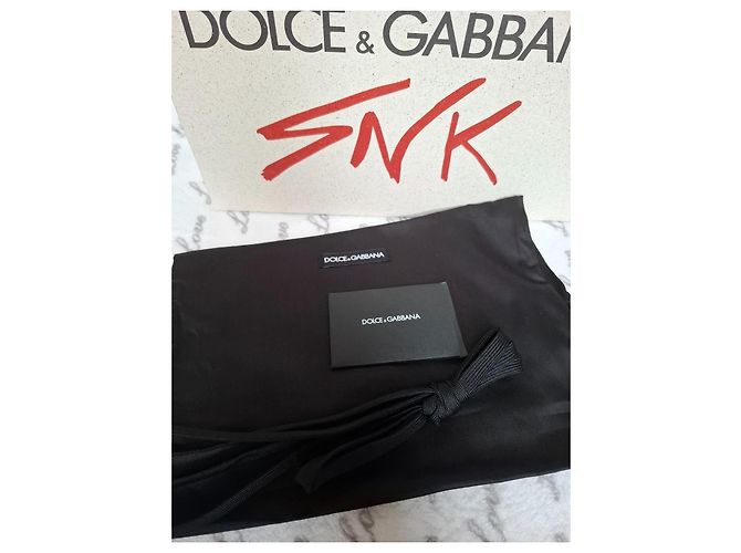 Dolce & Gabbana Portofino Leder-Sneaker Weiß Schwarz Silber Hardware - Ansicht 8