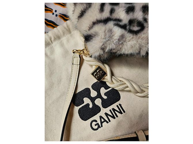Borsa Ganni Mini Bou in finta pelliccia stampa leopardata - vista 3