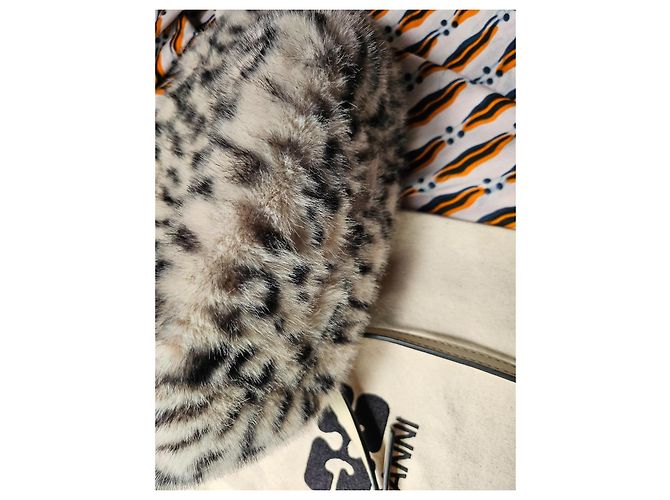 Borsa Ganni Mini Bou in finta pelliccia stampa leopardata - vista 4