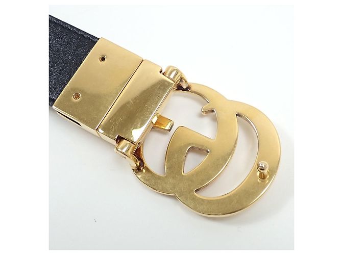 Cintura reversibile Gucci GG Emblem da uomo Nero Beige - vista 5