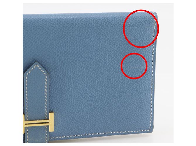 Portafoglio lungo classico Hermès Bearn Blu chiaro - vista 11