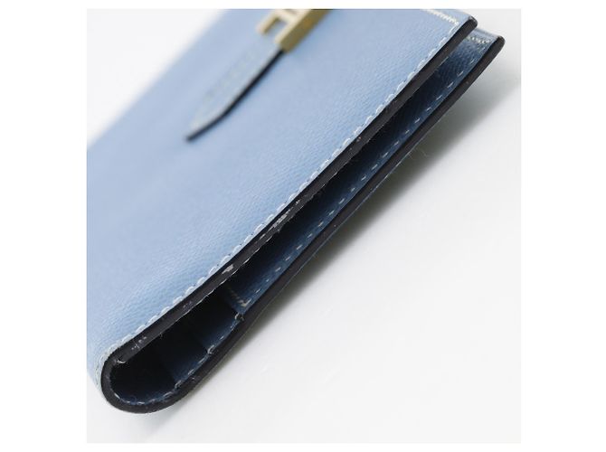 Portafoglio lungo classico Hermès Bearn Blu chiaro - vista 12