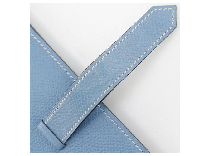 Portafoglio lungo classico Hermès Bearn Blu chiaro - vista 13