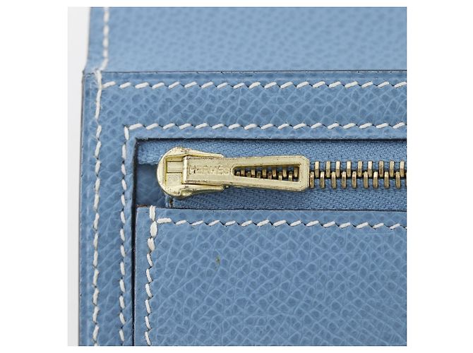 Portafoglio lungo classico Hermès Bearn Blu chiaro - vista 14