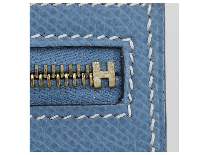 Portafoglio lungo classico Hermès Bearn Blu chiaro - vista 15