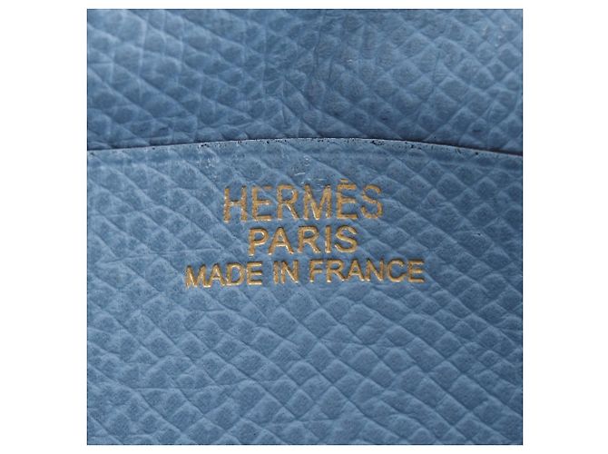 Portafoglio lungo classico Hermès Bearn Blu chiaro - vista 16