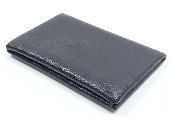 Hermès Hermes Calvi Bi-fold Card Case in Black Leather - view 2