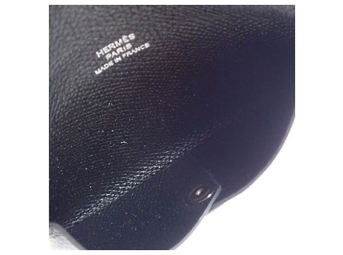 Hermès Hermes Calvi Bi-fold Card Case in Black Leather - view 6