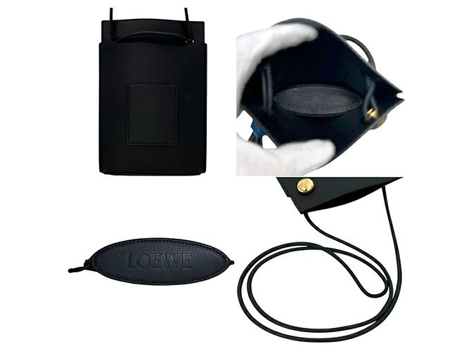 Borsa a tracolla in pelle nera Loewe Nero - vista 3