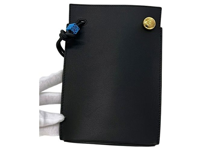 Borsa a tracolla in pelle nera Loewe Nero - vista 9