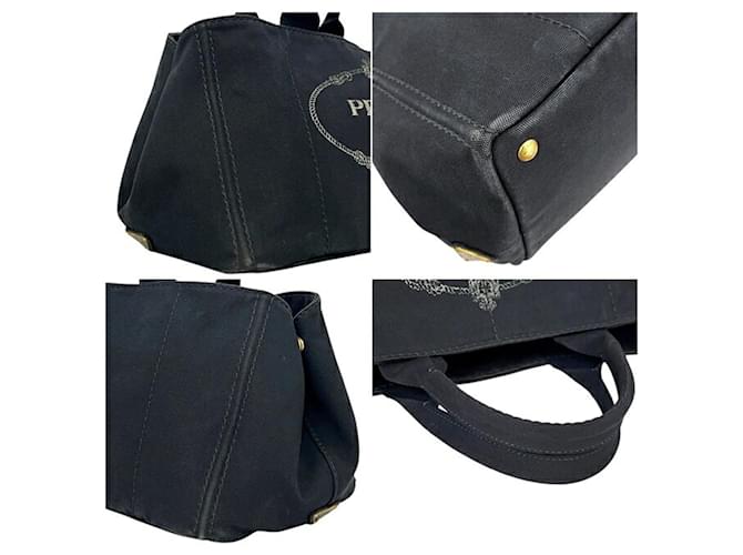 Borsa Tote Prada Canapa Nero - vista 6