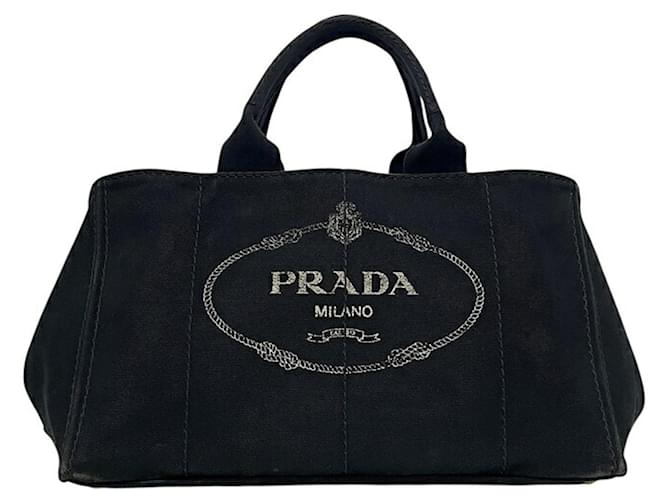 Borsa Tote Prada Canapa Nero - vista 9