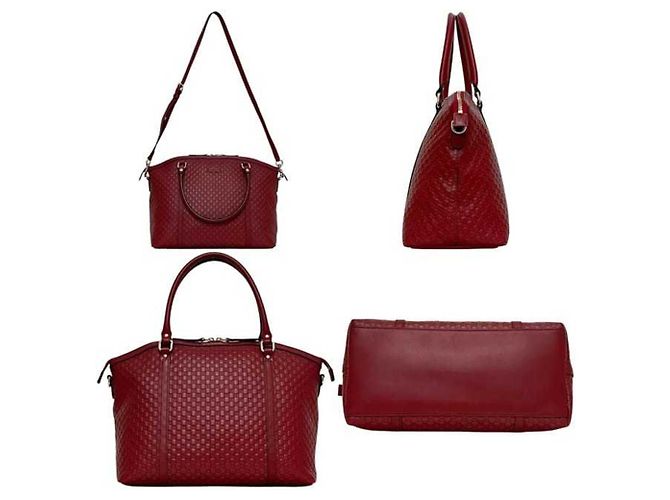 Borsa Tote Gucci in pelle rossa Rosso - vista 2