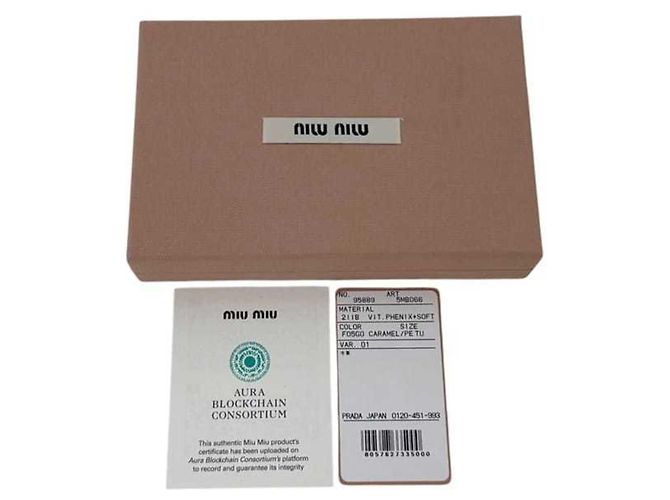Monedero de piel marrón Miu Miu Castaño - vista 10
