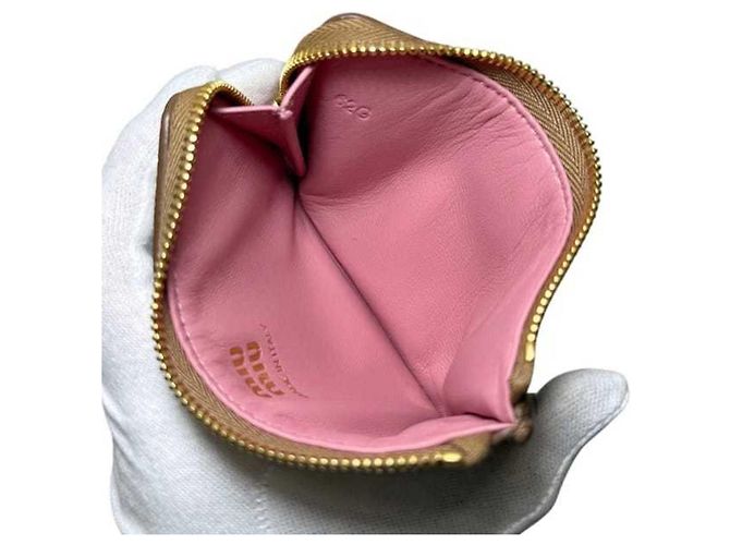 Monedero de piel marrón Miu Miu Castaño - vista 6