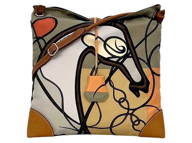 Hermès Borsa a tracolla Hermes Silky City PM Marrone Beige - vista 2
