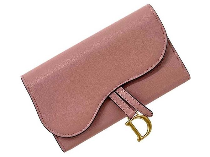 Cartera larga Christian Dior en piel rosa - vista 2