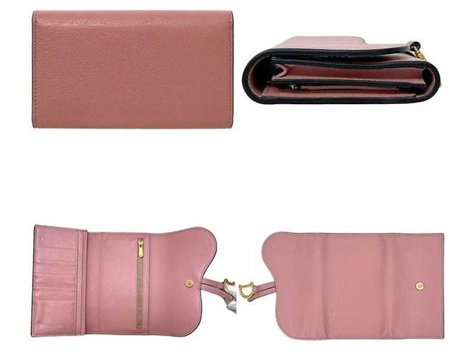 Cartera larga Christian Dior en piel rosa - vista 3