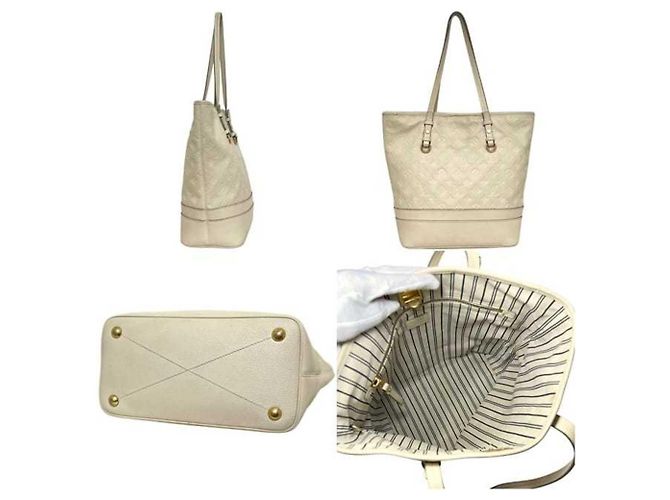 Borsa Tote Louis Vuitton Citadine PM Monogram Empreinte Branco Bege - vista 2