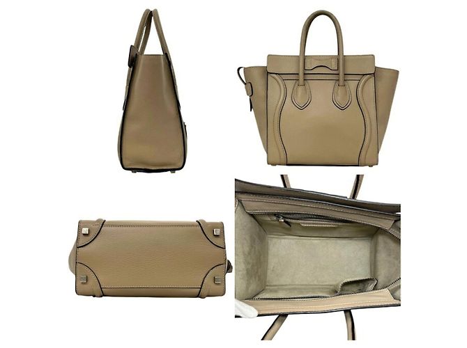 Céline Borsa Tote Celine Mini Shopper Luggage Beige - vista 2