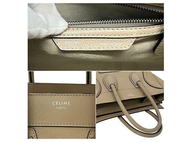 Céline Borsa Tote Celine Mini Shopper Luggage Beige - vista 5