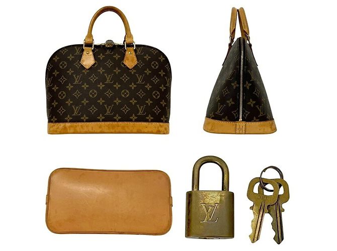 Borsa Louis Vuitton Alma PM Marrone Monogramma - vista 2