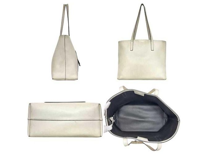 Borsa Tote in pelle bianca Prada Bianco - vista 3