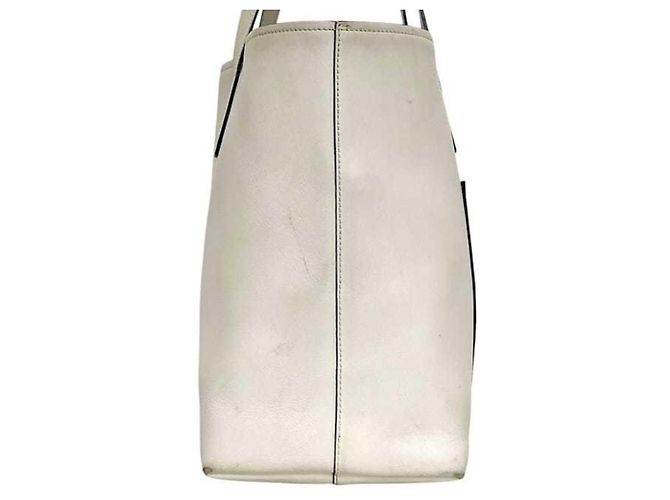 Borsa Tote in pelle bianca Prada Bianco - vista 7