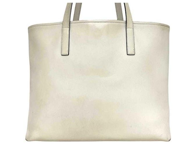 Borsa Tote in pelle bianca Prada Bianco - vista 9