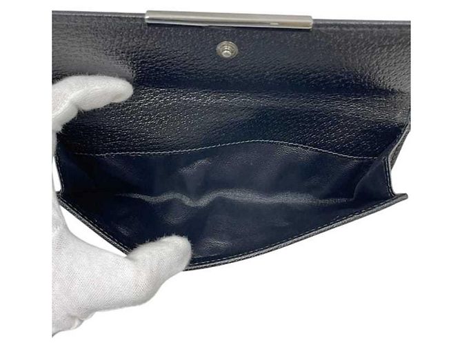 Carteira longa dobrável Gucci em lona GG preta Preto - vista 8