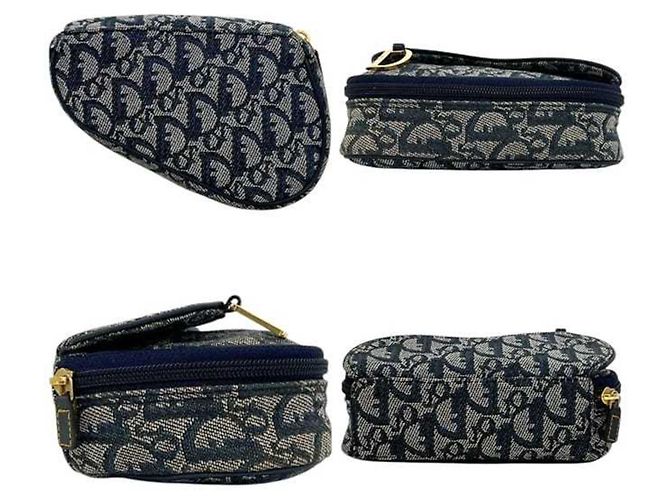 Pochette Saddle Trotter Christian Dior Blu navy - vista 2