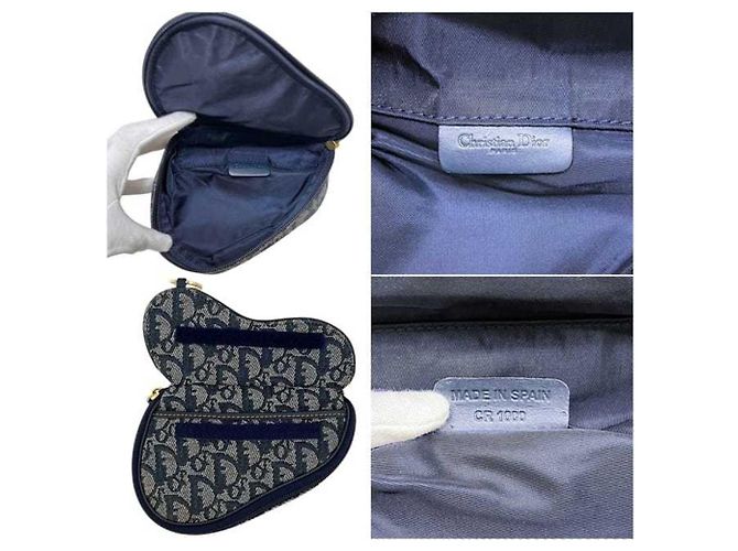 Pochette Saddle Trotter Christian Dior Blu navy - vista 3