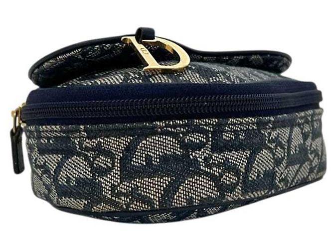 Pochette Saddle Trotter Christian Dior Blu navy - vista 4