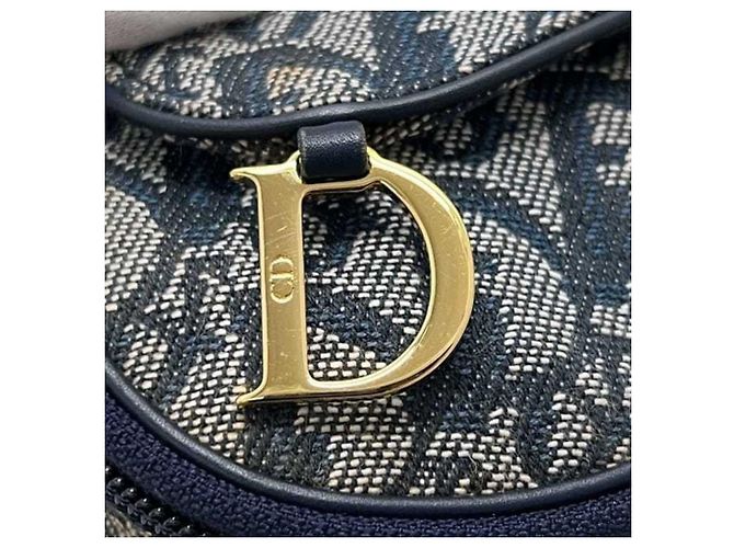 Pochette Saddle Trotter Christian Dior Blu navy - vista 7