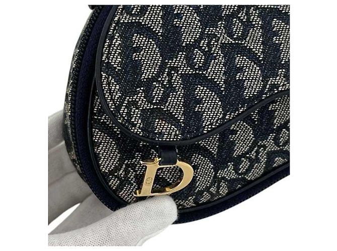 Pochette Saddle Trotter Christian Dior Blu navy - vista 8