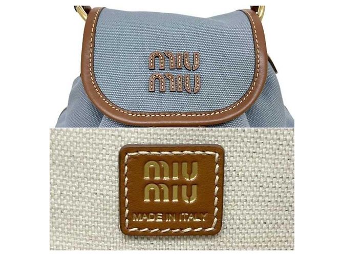 Miu Miu Women's Medium Backpack Brown Light blue - view 7