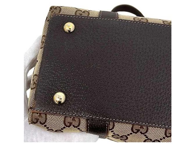 Borsa Tote Gucci in tela GG beige e marrone - vista 6
