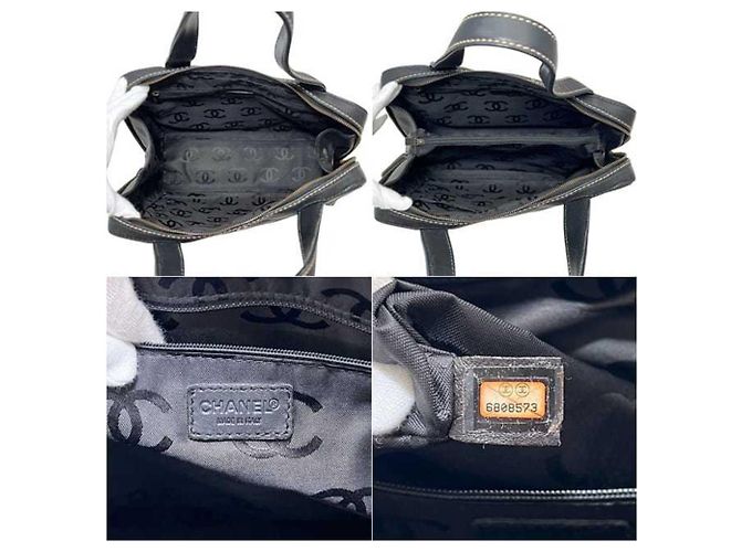 Chanel Tote Bag aus schwarzem Lammleder - Ansicht 4
