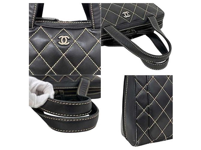 Chanel Tote Bag aus schwarzem Lammleder - Ansicht 6